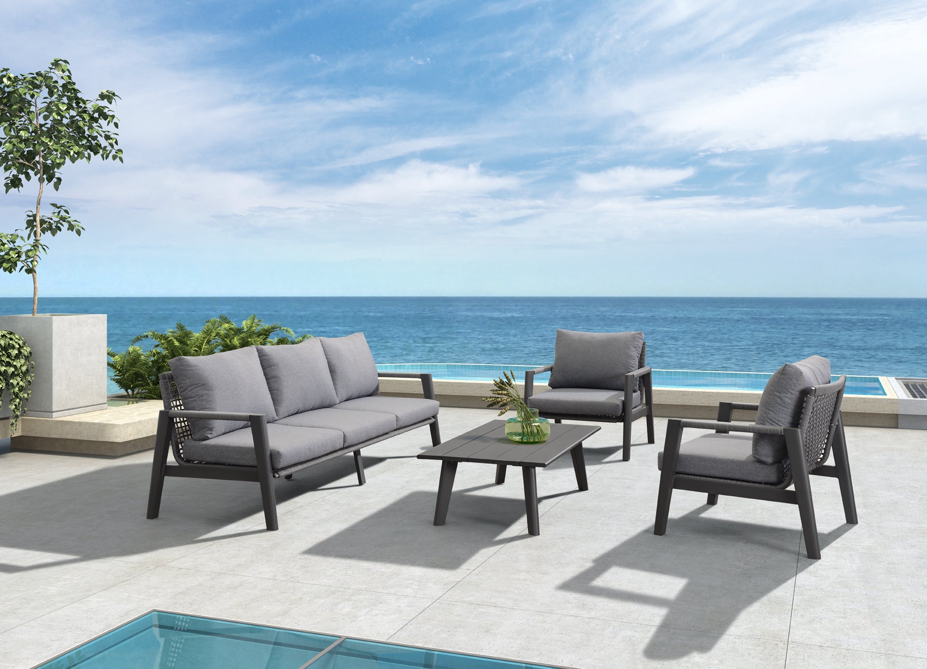 Caicos 4-Piece Outdoor Living Set